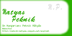 matyas peknik business card